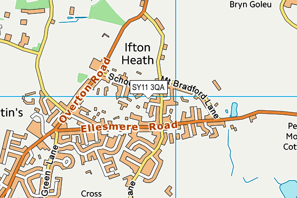 SY11 3QA map - OS VectorMap District (Ordnance Survey)