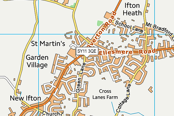 SY11 3QE map - OS VectorMap District (Ordnance Survey)