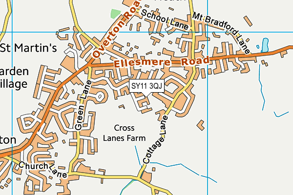 SY11 3QJ map - OS VectorMap District (Ordnance Survey)