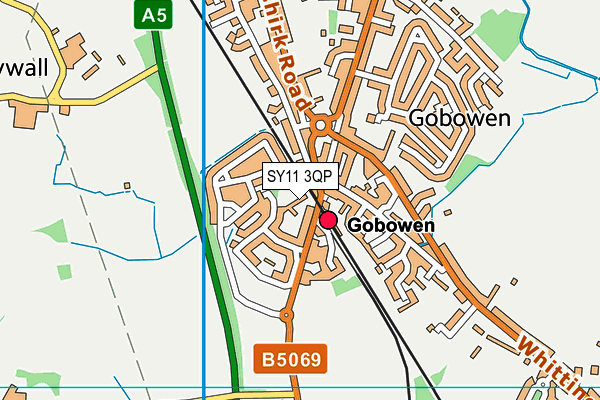 SY11 3QP map - OS VectorMap District (Ordnance Survey)