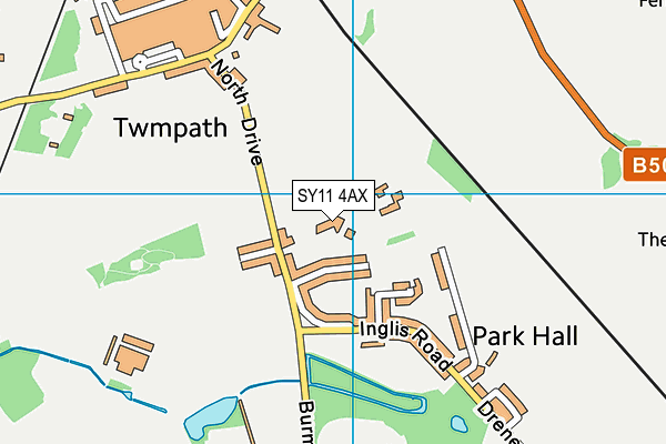 SY11 4AX map - OS VectorMap District (Ordnance Survey)