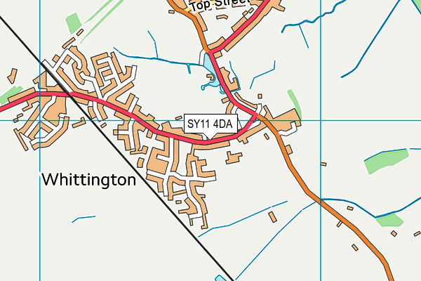 Whittington CofE (VA) Primary School map (SY11 4DA) - OS VectorMap District (Ordnance Survey)