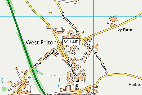 SY11 4JD map - OS VectorMap District (Ordnance Survey)