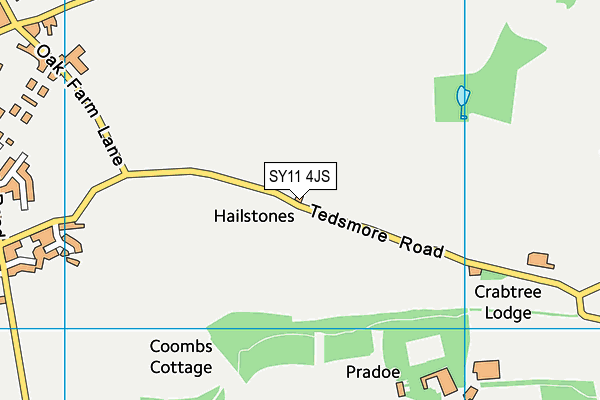 SY11 4JS map - OS VectorMap District (Ordnance Survey)