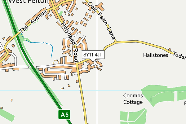 SY11 4JT map - OS VectorMap District (Ordnance Survey)