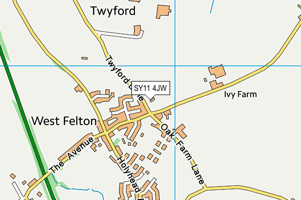 SY11 4JW map - OS VectorMap District (Ordnance Survey)