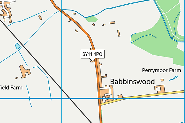 Whittington Cricket And Bowling Club map (SY11 4PQ) - OS VectorMap District (Ordnance Survey)