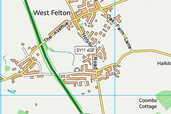 SY11 4QF map - OS VectorMap District (Ordnance Survey)