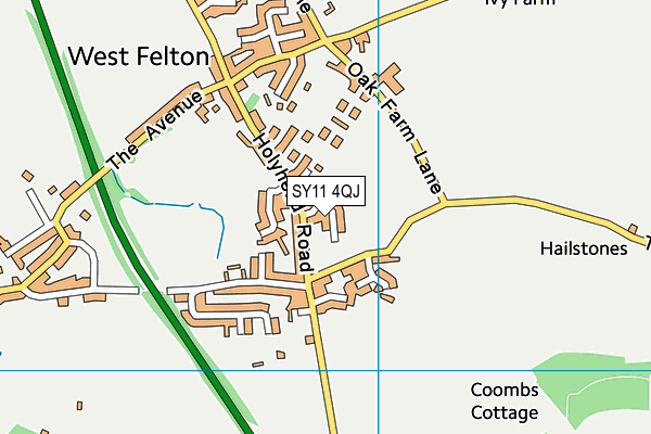 SY11 4QJ map - OS VectorMap District (Ordnance Survey)