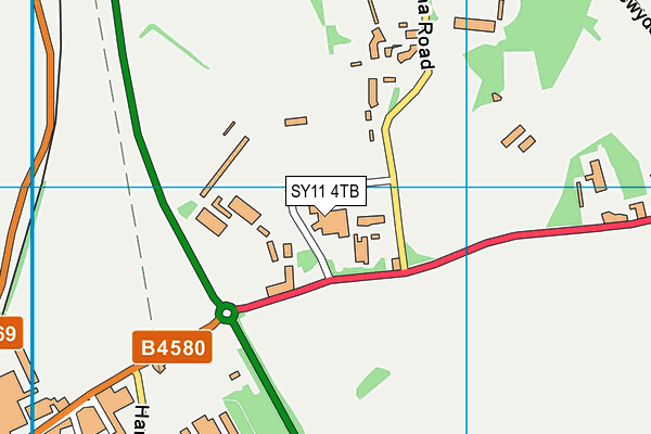 SY11 4TB map - OS VectorMap District (Ordnance Survey)