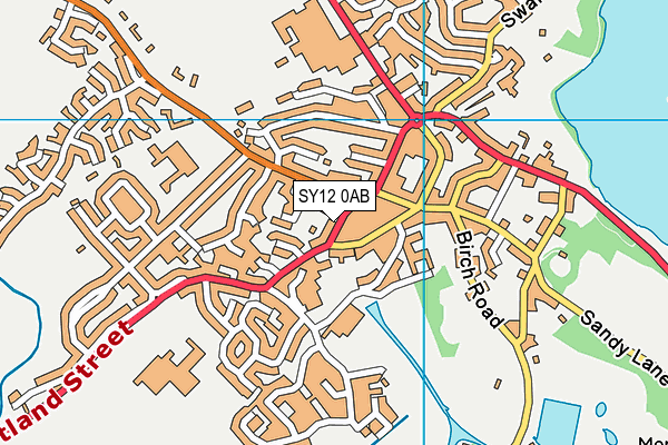 SY12 0AB map - OS VectorMap District (Ordnance Survey)
