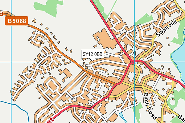 SY12 0BB map - OS VectorMap District (Ordnance Survey)