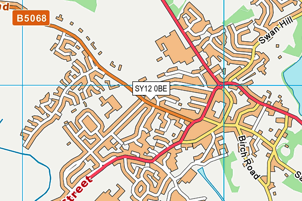 SY12 0BE map - OS VectorMap District (Ordnance Survey)