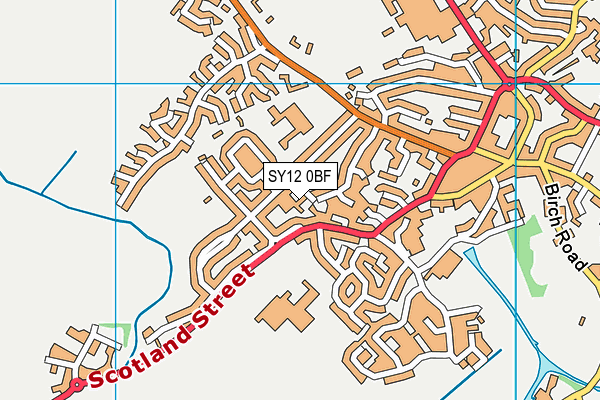SY12 0BF map - OS VectorMap District (Ordnance Survey)