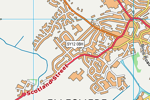 SY12 0BH map - OS VectorMap District (Ordnance Survey)