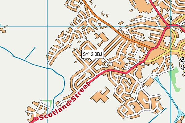 SY12 0BJ map - OS VectorMap District (Ordnance Survey)