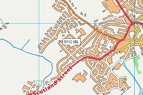 SY12 0BL map - OS VectorMap District (Ordnance Survey)