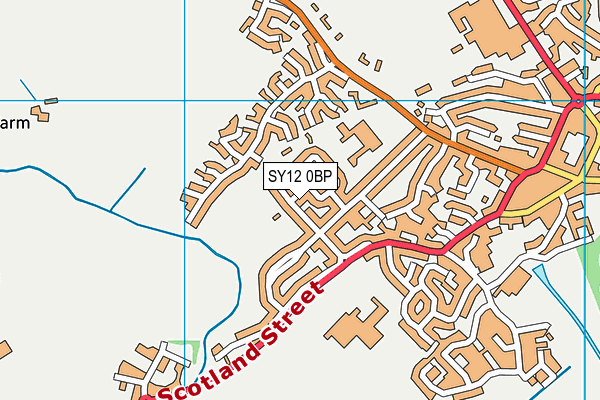 SY12 0BP map - OS VectorMap District (Ordnance Survey)