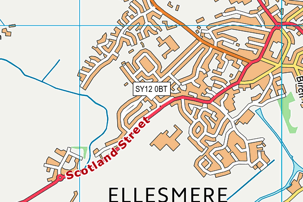 SY12 0BT map - OS VectorMap District (Ordnance Survey)