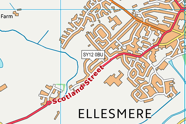 SY12 0BU map - OS VectorMap District (Ordnance Survey)