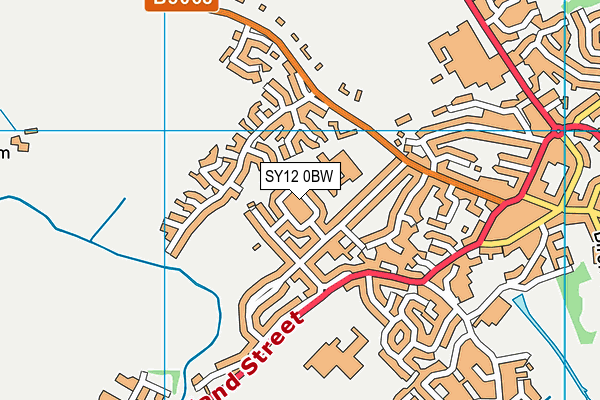 SY12 0BW map - OS VectorMap District (Ordnance Survey)