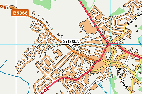 SY12 0DA map - OS VectorMap District (Ordnance Survey)