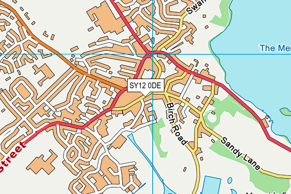 SY12 0DE map - OS VectorMap District (Ordnance Survey)