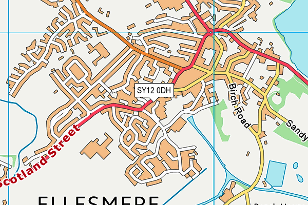 SY12 0DH map - OS VectorMap District (Ordnance Survey)