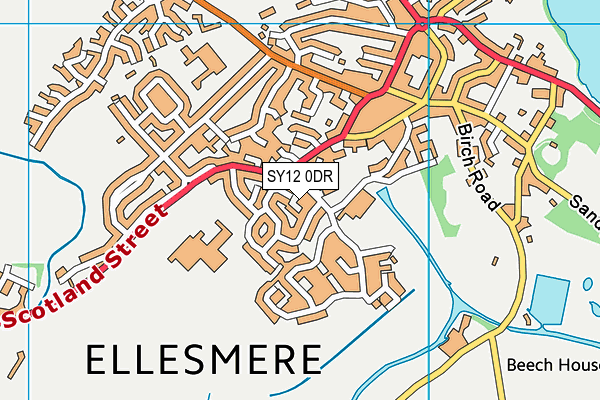 SY12 0DR map - OS VectorMap District (Ordnance Survey)