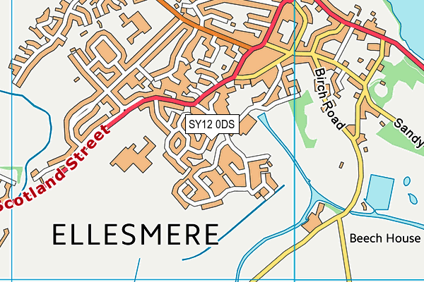 SY12 0DS map - OS VectorMap District (Ordnance Survey)