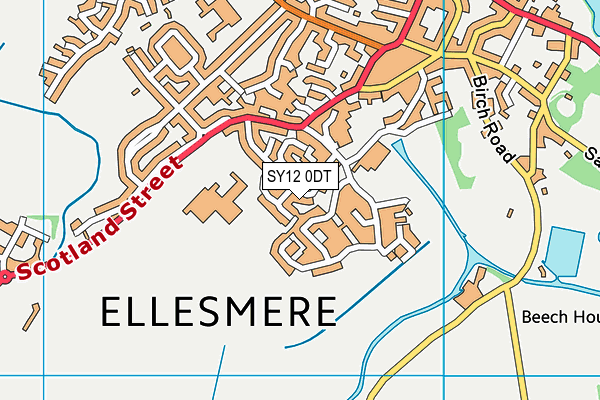 SY12 0DT map - OS VectorMap District (Ordnance Survey)