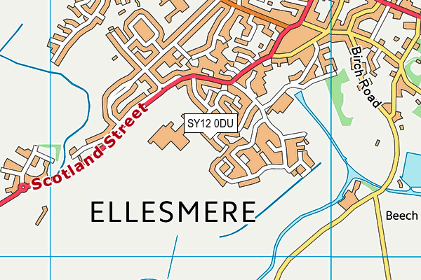 SY12 0DU map - OS VectorMap District (Ordnance Survey)