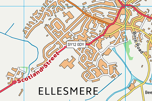 SY12 0DY map - OS VectorMap District (Ordnance Survey)