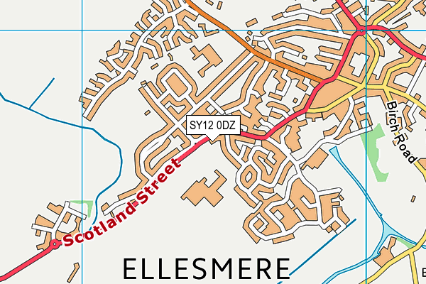 SY12 0DZ map - OS VectorMap District (Ordnance Survey)