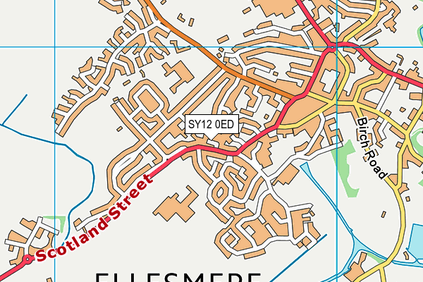 SY12 0ED map - OS VectorMap District (Ordnance Survey)