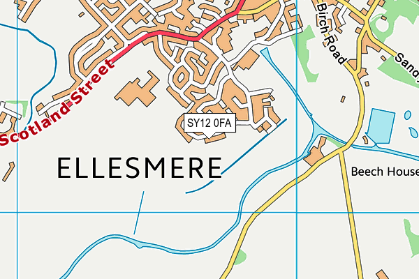 SY12 0FA map - OS VectorMap District (Ordnance Survey)