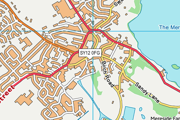 SY12 0FG map - OS VectorMap District (Ordnance Survey)