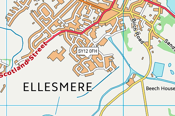 SY12 0FH map - OS VectorMap District (Ordnance Survey)