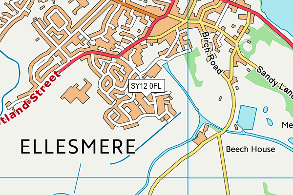 SY12 0FL map - OS VectorMap District (Ordnance Survey)