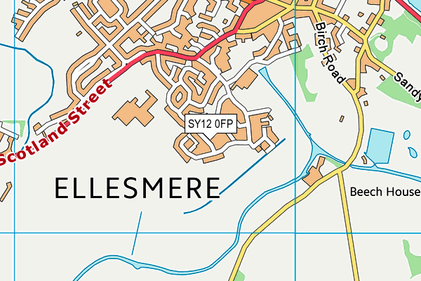 SY12 0FP map - OS VectorMap District (Ordnance Survey)