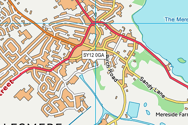 SY12 0GA map - OS VectorMap District (Ordnance Survey)