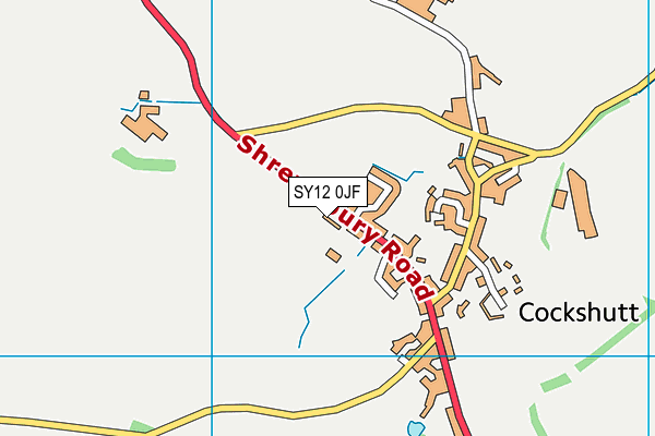SY12 0JF map - OS VectorMap District (Ordnance Survey)