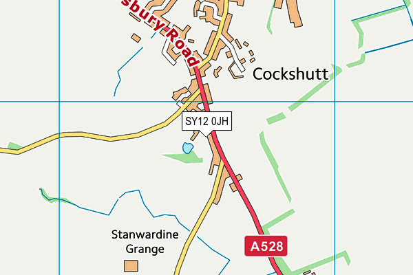 SY12 0JH map - OS VectorMap District (Ordnance Survey)