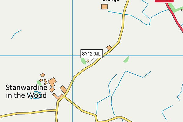 SY12 0JL map - OS VectorMap District (Ordnance Survey)