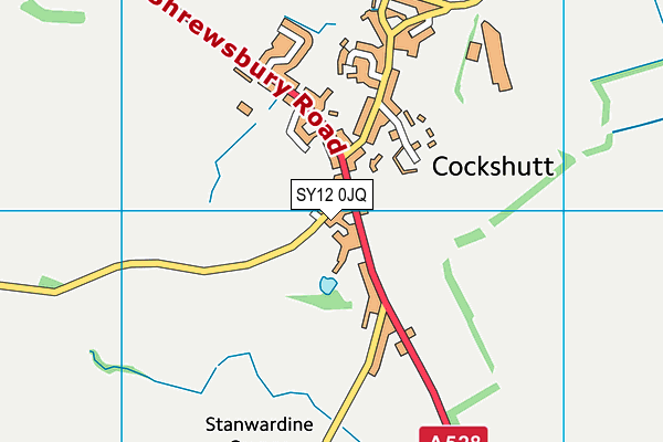SY12 0JQ map - OS VectorMap District (Ordnance Survey)