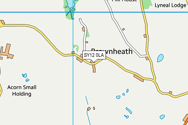 SY12 0LA map - OS VectorMap District (Ordnance Survey)