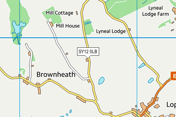 SY12 0LB map - OS VectorMap District (Ordnance Survey)