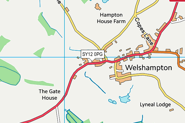 Welshampton CofE Primary School map (SY12 0PG) - OS VectorMap District (Ordnance Survey)