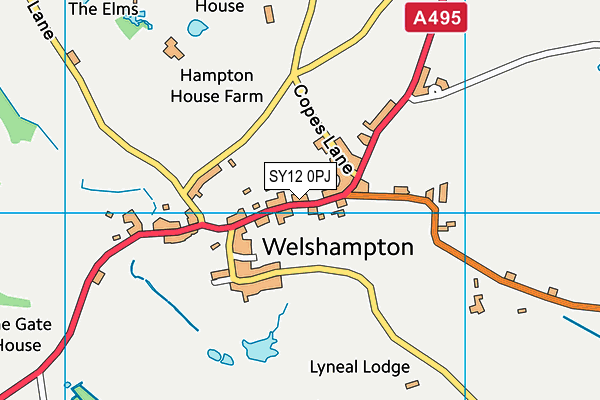 SY12 0PJ map - OS VectorMap District (Ordnance Survey)