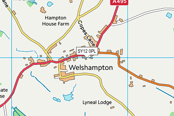 SY12 0PL map - OS VectorMap District (Ordnance Survey)